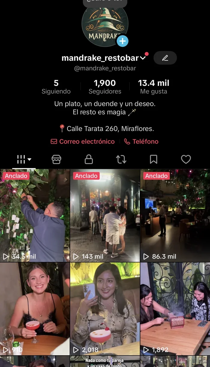 TikTok de Mandrake Restobar